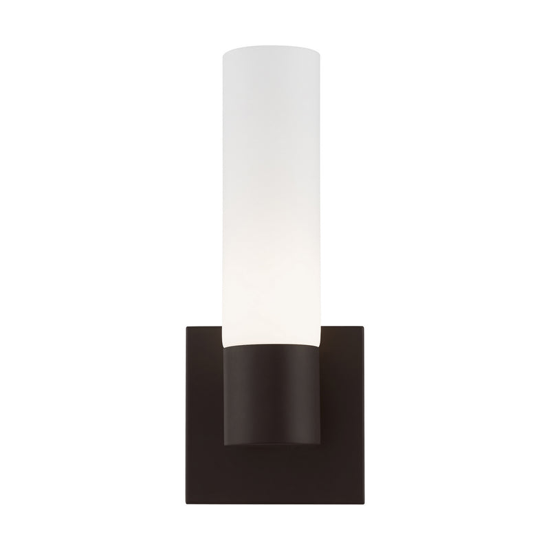 Livex Lighting 10101-07 One Light Wall Sconce, Bronze w/ Antique Brass