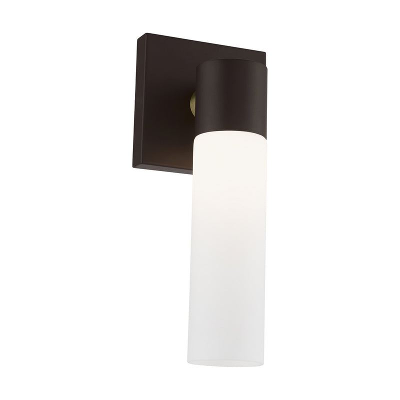 Livex Lighting 10101-07 One Light Wall Sconce, Bronze w/ Antique Brass