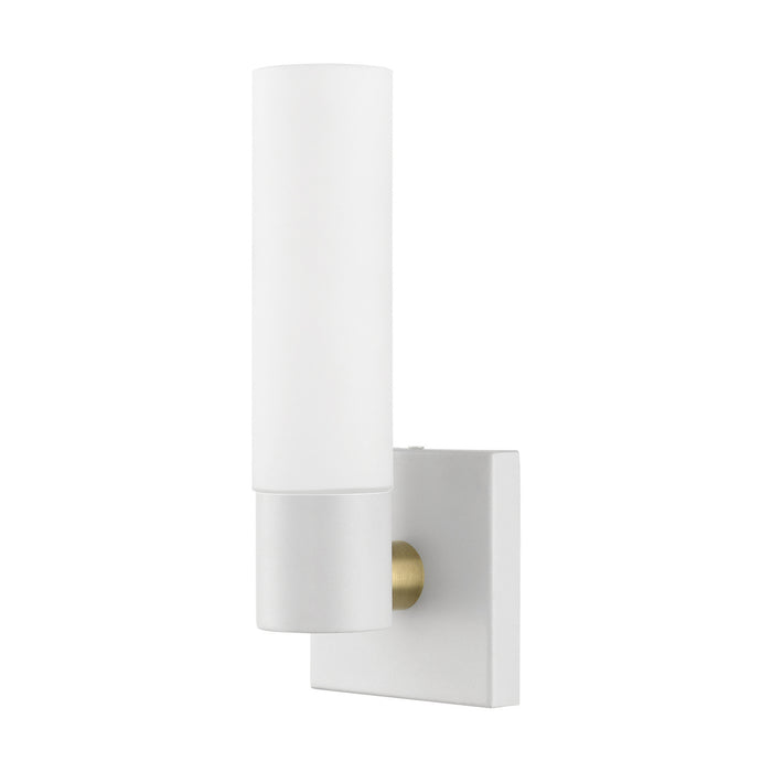 Livex Lighting 10101-13 One Light Wall Sconce, Textured White w/ Antique Brass