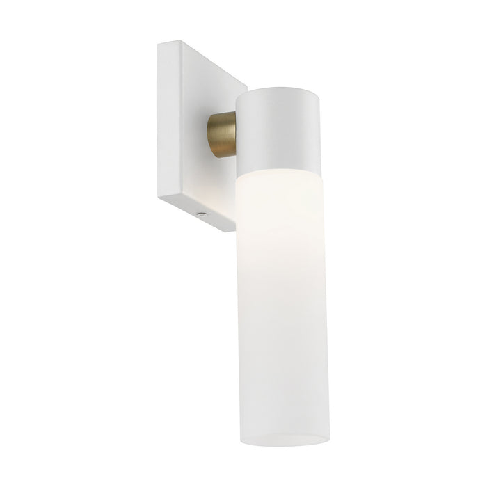 Livex Lighting 10101-13 One Light Wall Sconce, Textured White w/ Antique Brass