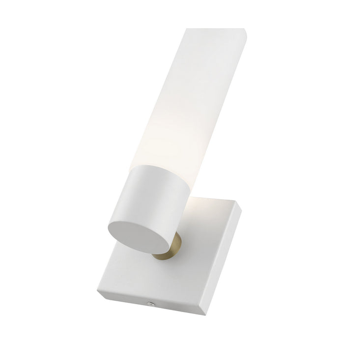 Livex Lighting 10101-13 One Light Wall Sconce, Textured White w/ Antique Brass