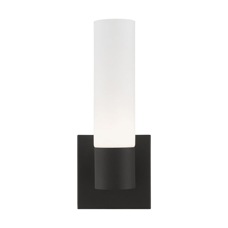 Livex Lighting 10101-14 One Light Wall Sconce, Textured Black w/ Antique Brass