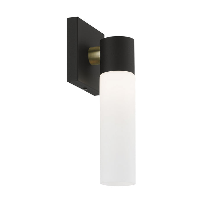 Livex Lighting 10101-14 One Light Wall Sconce, Textured Black w/ Antique Brass