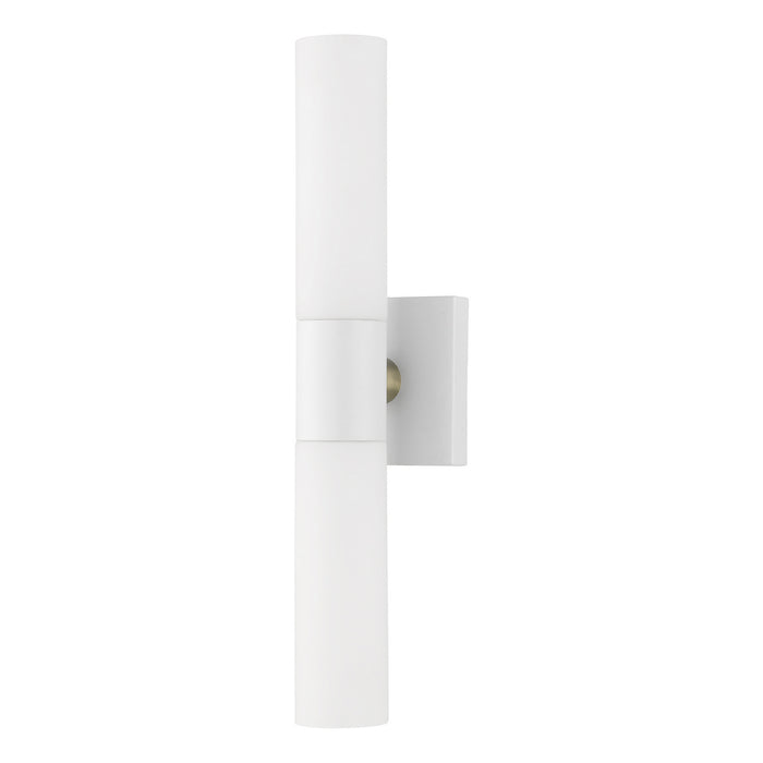 Livex Lighting 10102-13 Two Light Vanity, Textured White w/ Antique Brass