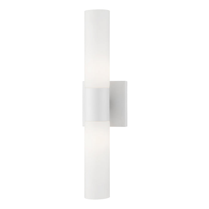 Livex Lighting 10102-13 Two Light Vanity, Textured White w/ Antique Brass