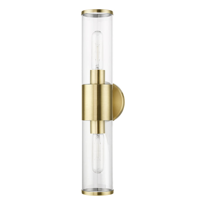 Livex Lighting 17282-01 Two Light Vanity, Antique Brass