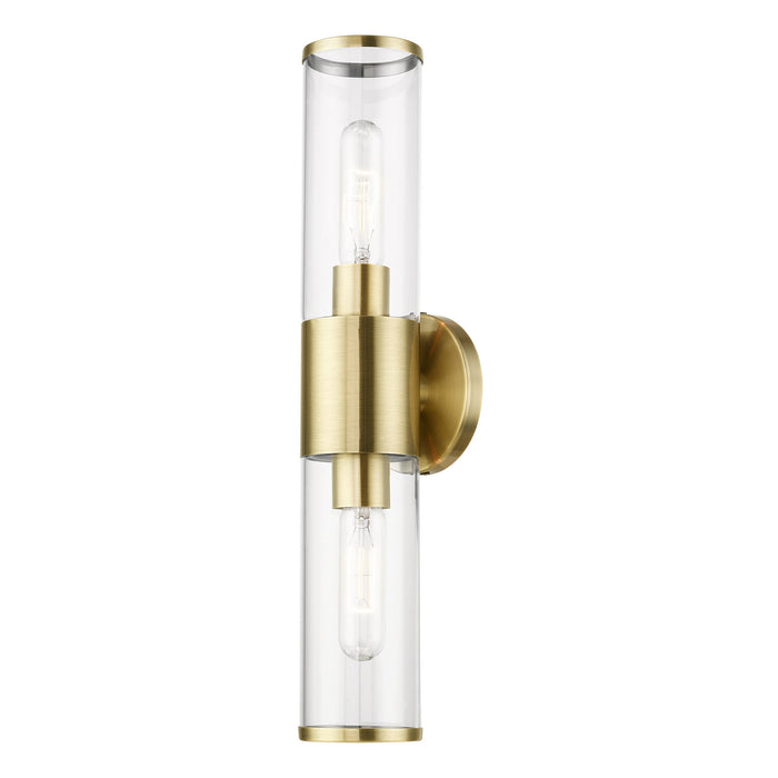 Livex Lighting 17282-01 Two Light Vanity, Antique Brass