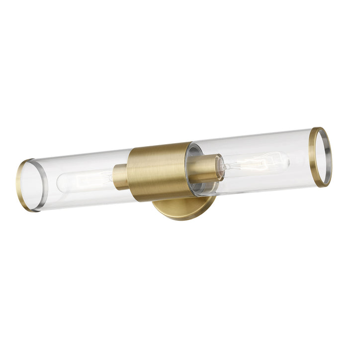 Livex Lighting 17282-01 Two Light Vanity, Antique Brass