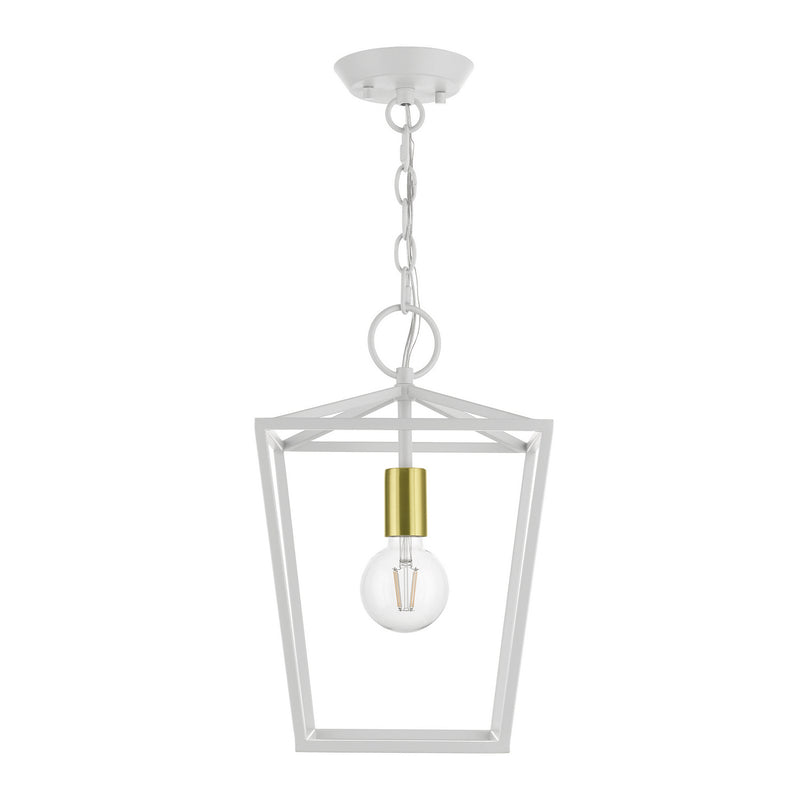 Livex Lighting 49432-03 One Light Lantern, White w/ Satin Brass
