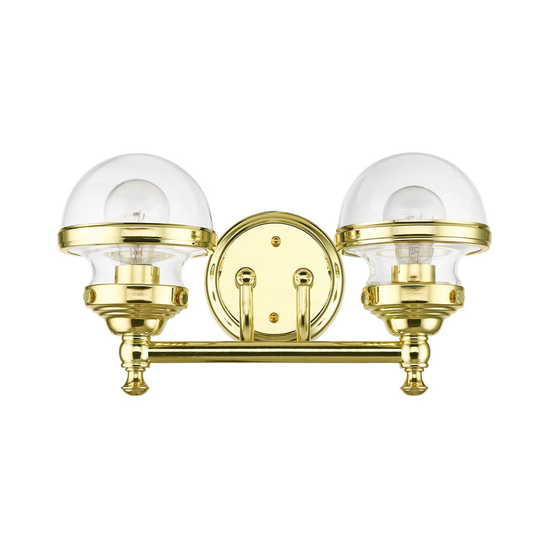 Livex Lighting 17412-02 Two Light Vanity, Polished Brass