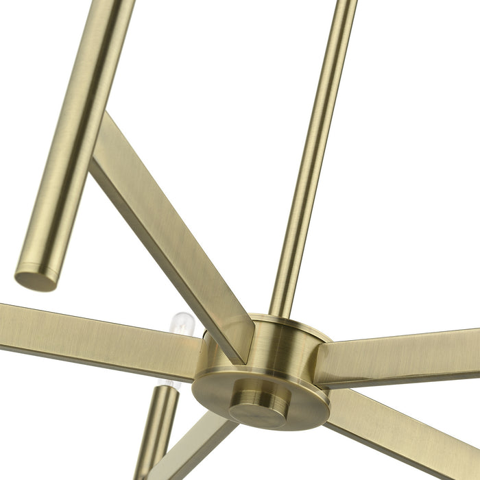Livex Lighting 51175-01 Five Light Chandelier, Antique Brass