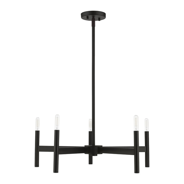 Livex Lighting 51175-04 Five Light Chandelier, Black