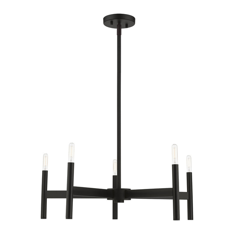 Livex Lighting 51175-04 Five Light Chandelier, Black