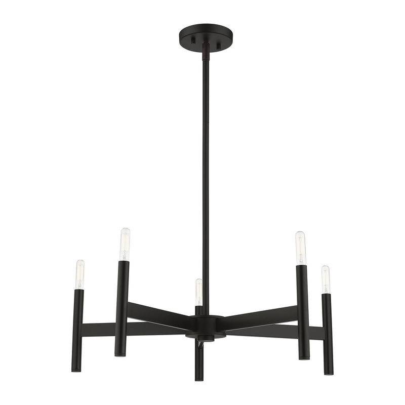 Livex Lighting 51175-04 Five Light Chandelier, Black