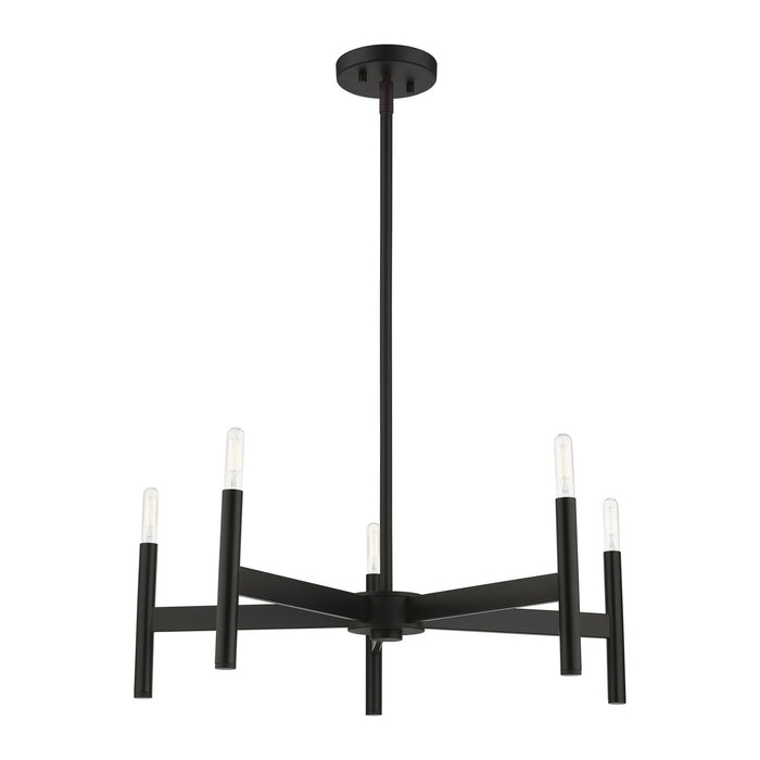 Livex Lighting 51175-04 Five Light Chandelier, Black