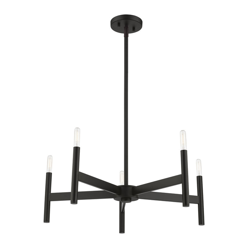 Livex Lighting 51175-04 Five Light Chandelier, Black