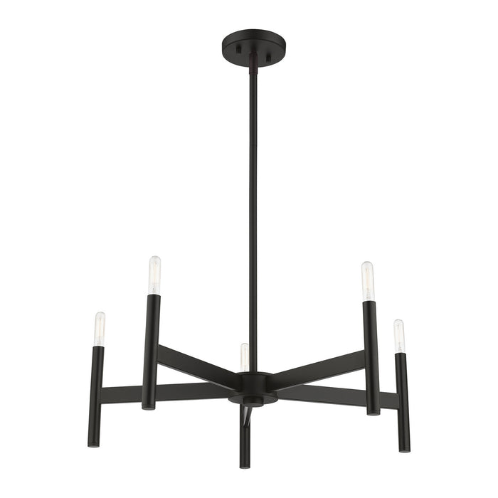 Livex Lighting 51175-04 Five Light Chandelier, Black