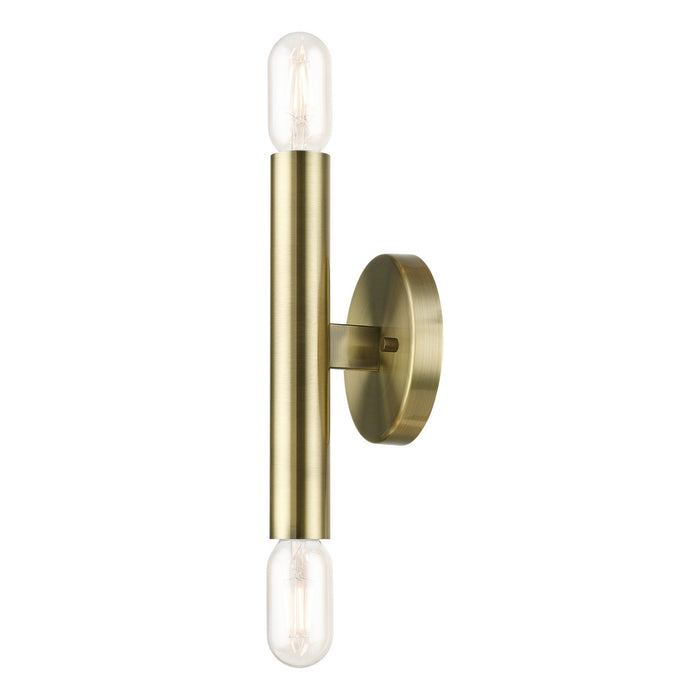 Livex Lighting 51132-01 Two Light Wall Sconce, Antique Brass