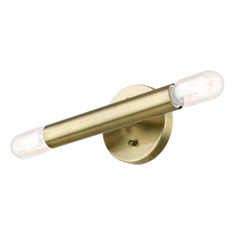Livex Lighting 51132-01 Two Light Wall Sconce, Antique Brass