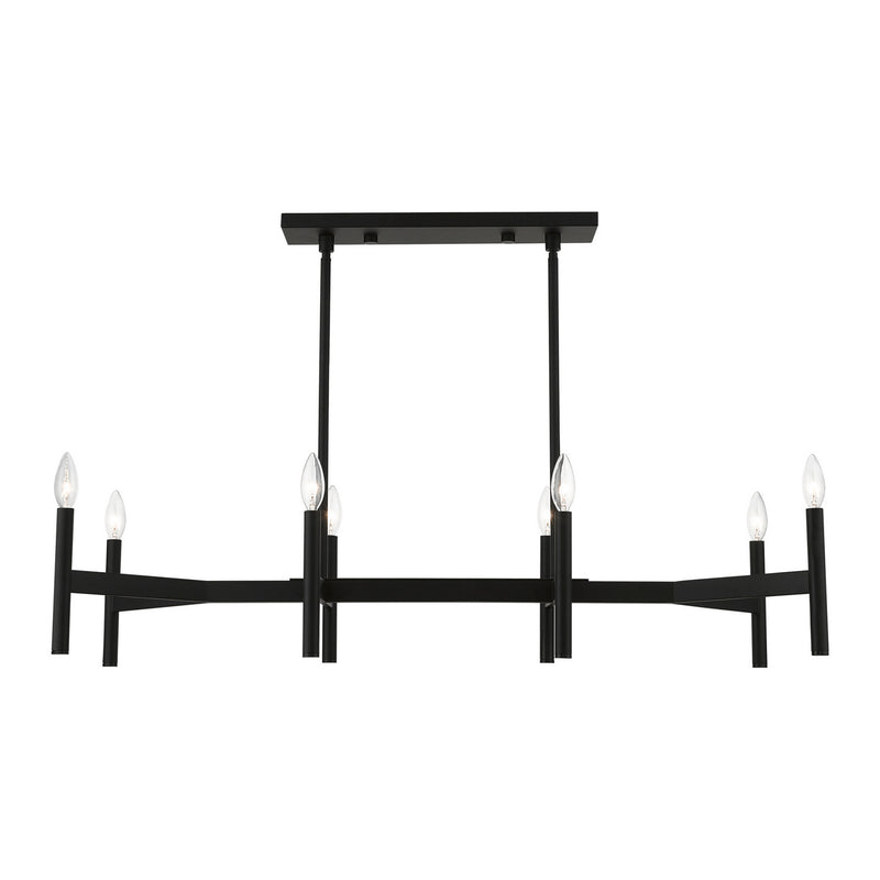 Livex Lighting 51178-04 Eight Light Linear Chandelier, Black