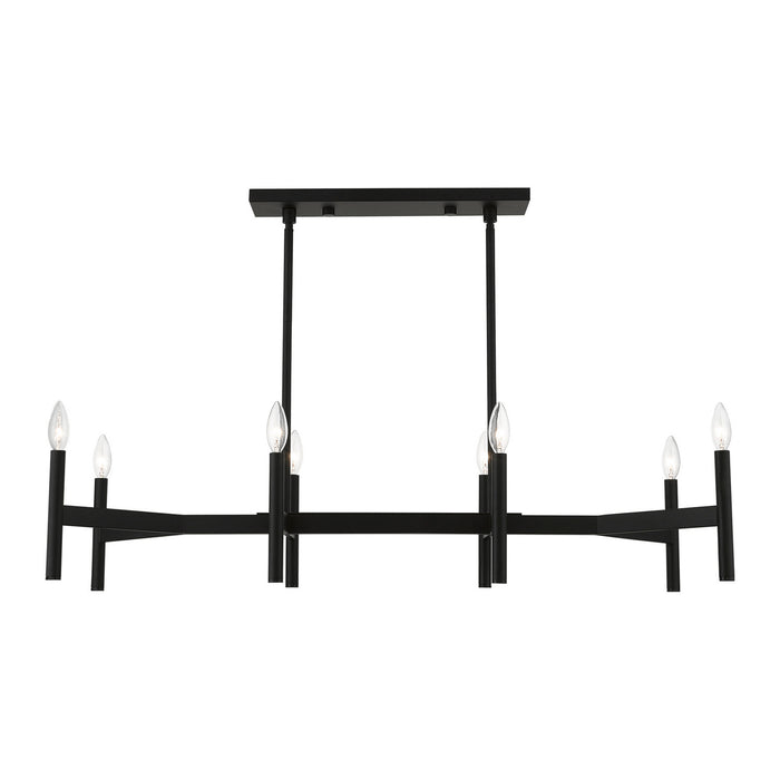Livex Lighting 51178-04 Eight Light Linear Chandelier, Black