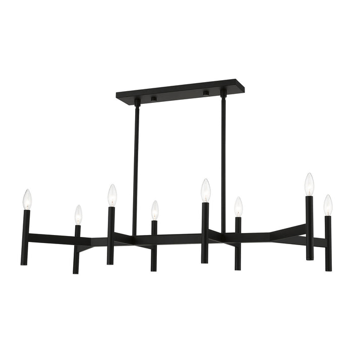 Livex Lighting 51178-04 Eight Light Linear Chandelier, Black