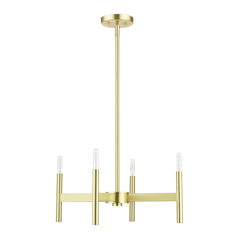 Livex Lighting 51174-12 Four Light Chandelier, Satin Brass