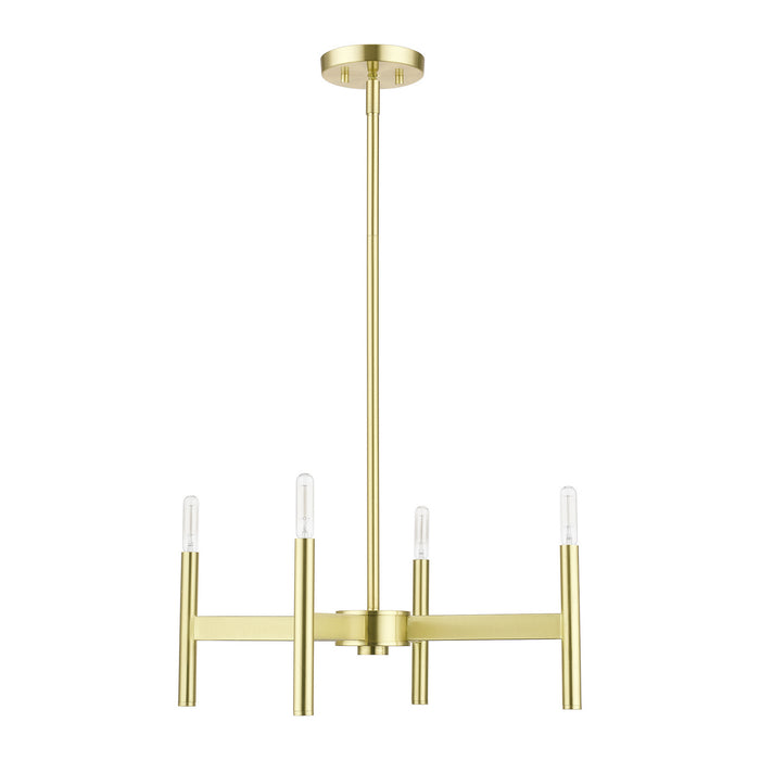 Livex Lighting 51174-12 Four Light Chandelier, Satin Brass