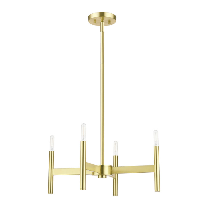 Livex Lighting 51174-12 Four Light Chandelier, Satin Brass