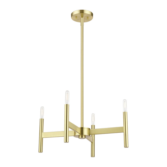 Livex Lighting 51174-12 Four Light Chandelier, Satin Brass