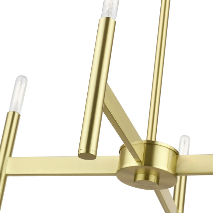 Livex Lighting 51174-12 Four Light Chandelier, Satin Brass