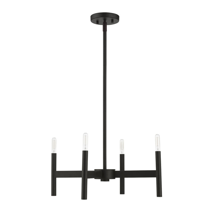 Livex Lighting 51174-04 Four Light Chandelier, Black