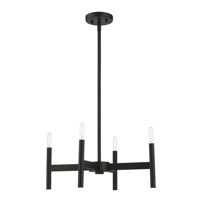 Livex Lighting 51174-04 Four Light Chandelier, Black