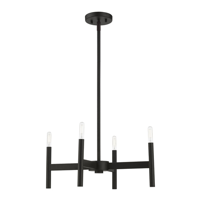 Livex Lighting 51174-04 Four Light Chandelier, Black