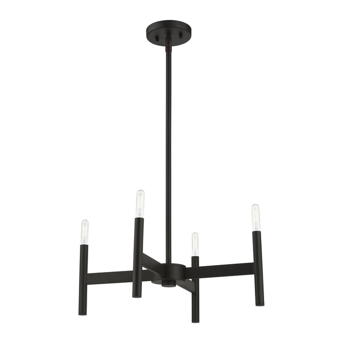 Livex Lighting 51174-04 Four Light Chandelier, Black