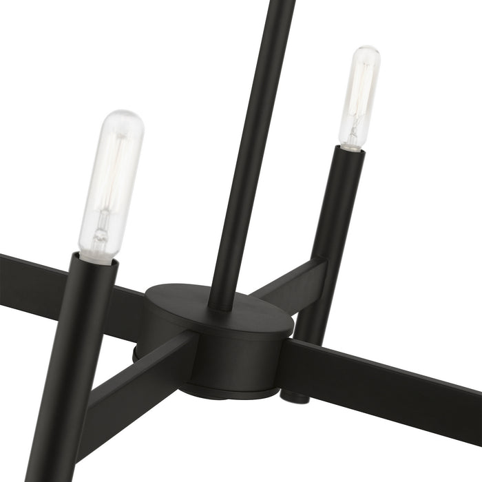 Livex Lighting 51174-04 Four Light Chandelier, Black