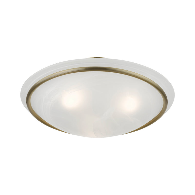 Livex Lighting 4824-01 Three Light Semi-Flush Mount, Antique Brass