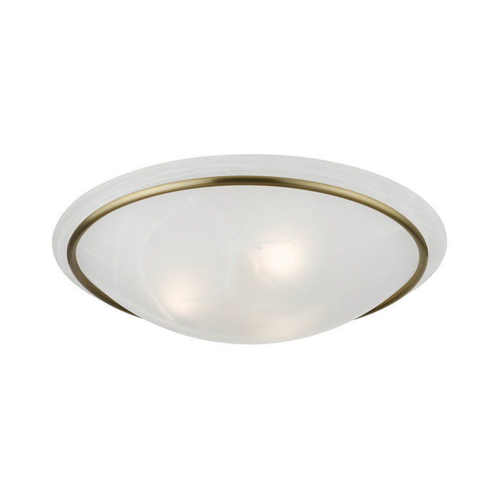 Livex Lighting 4825-01 Three Light Semi-Flush Mount, Antique Brass