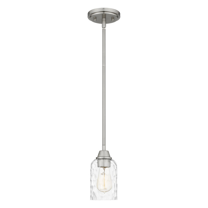 Quoizel ACA1504BN One Light Mini Pendant, Brushed Nickel