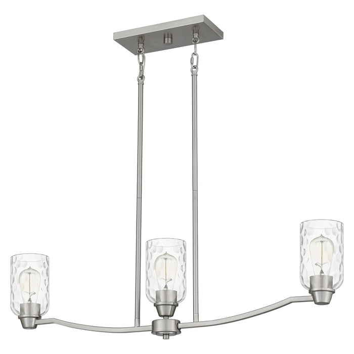 Quoizel ACA335BN Three Light Linear Chandelier, Brushed Nickel