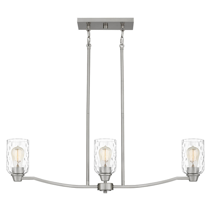 Quoizel ACA335BN Three Light Linear Chandelier, Brushed Nickel