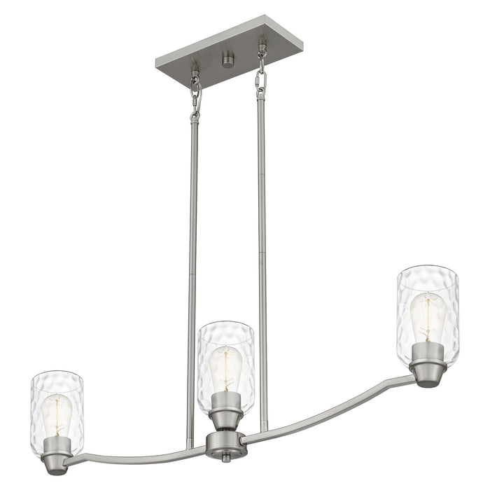 Quoizel ACA335BN Three Light Linear Chandelier, Brushed Nickel