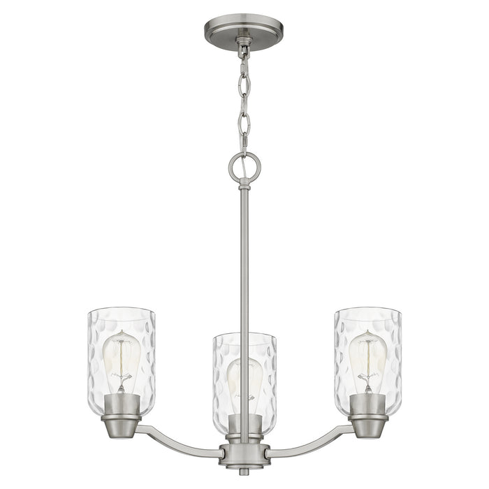 Quoizel ACA5020BN Three Light Chandelier, Brushed Nickel