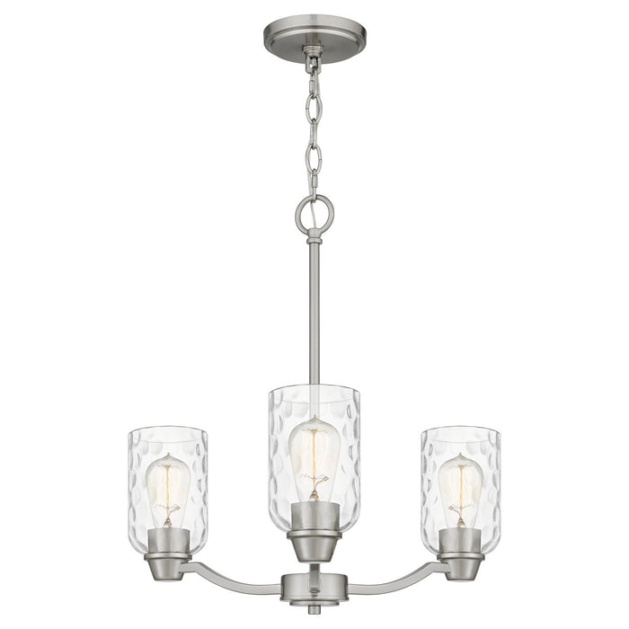 Quoizel ACA5020BN Three Light Chandelier, Brushed Nickel