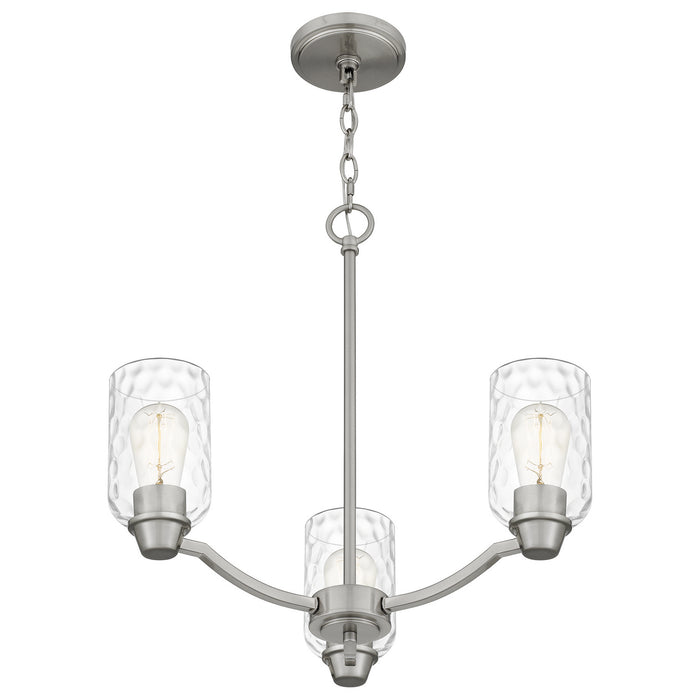 Quoizel ACA5020BN Three Light Chandelier, Brushed Nickel