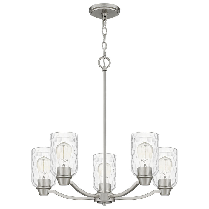 Quoizel ACA5024BN Five Light Chandelier, Brushed Nickel