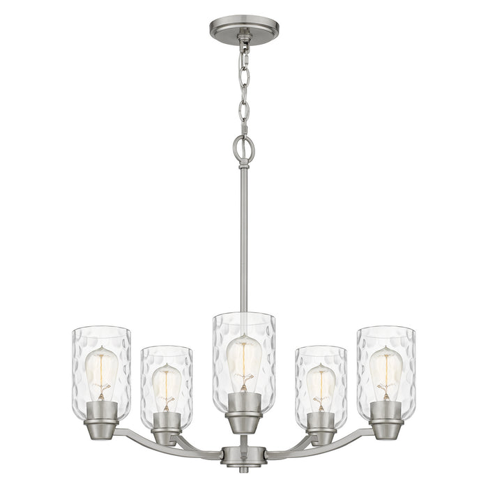 Quoizel ACA5024BN Five Light Chandelier, Brushed Nickel