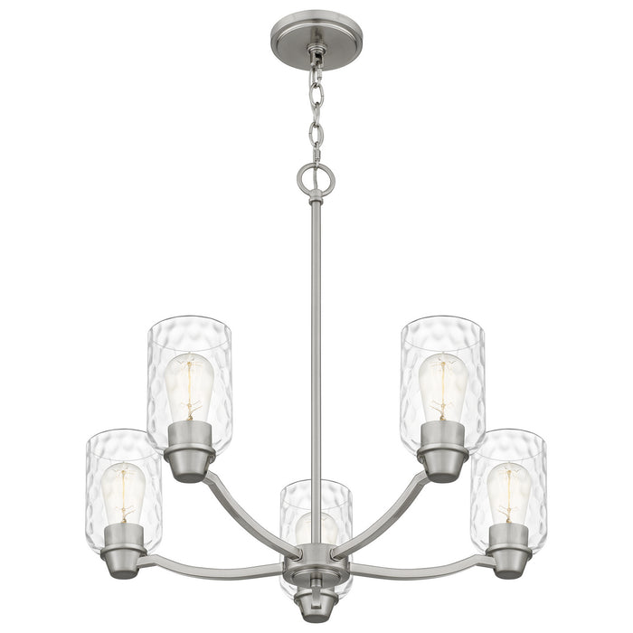 Quoizel ACA5024BN Five Light Chandelier, Brushed Nickel