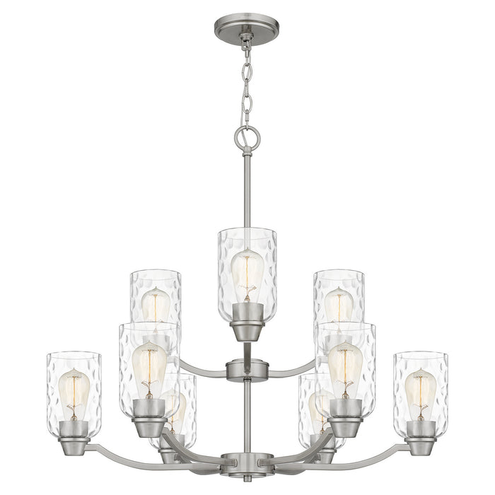 Quoizel ACA5029BN Nine Light Chandelier, Brushed Nickel