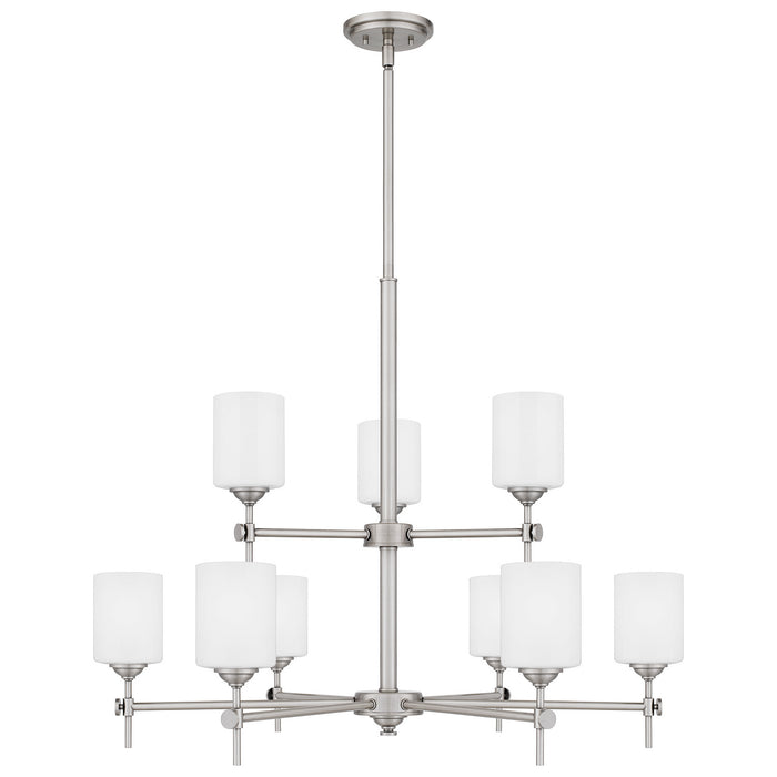 Quoizel ARI5034AP Nine Light Chandelier, Antique Polished Nickel